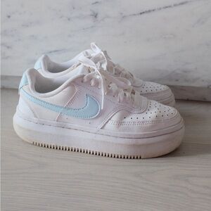 Nike Air Force 1 White and Blue Sneakers